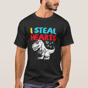 Ich stehle Herz Trex Dinosaur Niedlich Boy Autism  T-Shirt