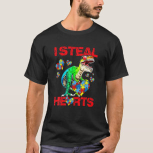Ich stehle Herz Trex Dinosaur Niedlich Boy Autism  T-Shirt
