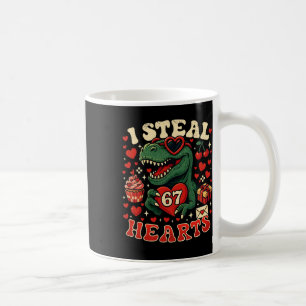 Ich stehle Herzen 67 Lustiger Valentins-T-Rex-Dino Kaffeetasse