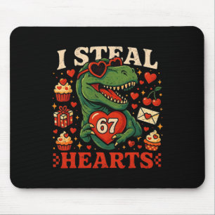 Ich stehle Herzen 67 Lustiger Valentins-T-Rex-Dino Mousepad