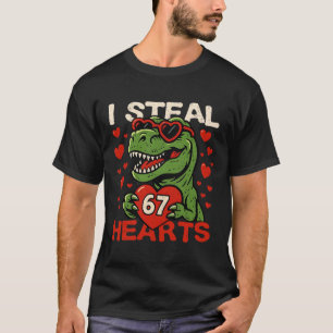 Ich stehle Herzen 67 Lustiger Valentins-T-Rex-Dino T-Shirt
