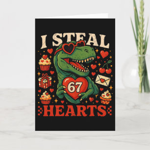 Ich stehle Herzen 67 Lustiger Valentinstag T-Rex D Karte