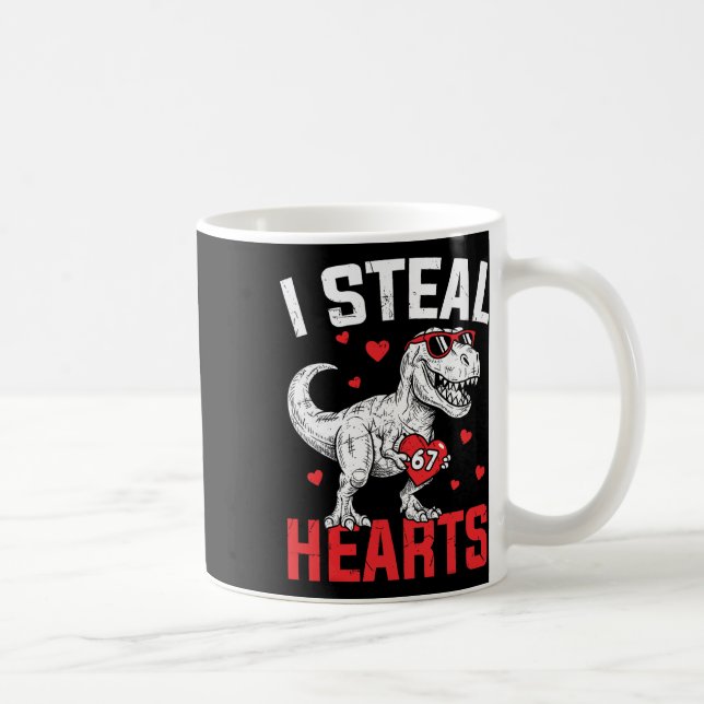 Ich stehle Herzen 67 Meme Valentinstag Dinosaurier Kaffeetasse (Rechts)