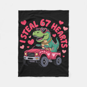 Ich stehle Herzen 67 T-Rex Valentinstag Lustig 6 7 Fleecedecke