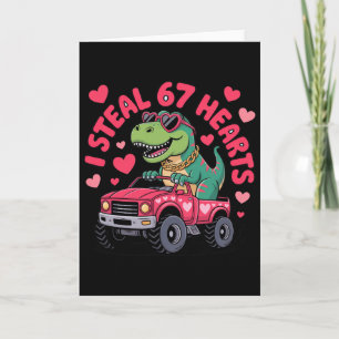 Ich stehle Herzen 67 T-Rex Valentinstag Lustig 6 7 Karte