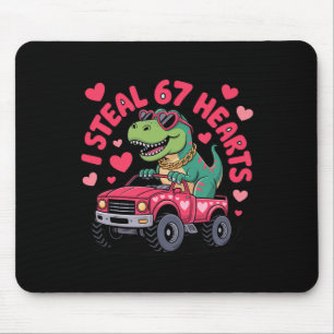 Ich stehle Herzen 67 T-Rex Valentinstag Lustig 6 7 Mousepad