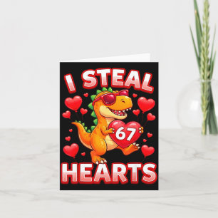 Ich stehle Herzen 67 Trex Kids Valentins Meme Six  Karte