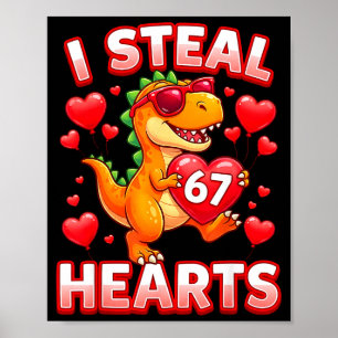Ich stehle Herzen 67 Trex Kinder Valentins Meme Si Poster