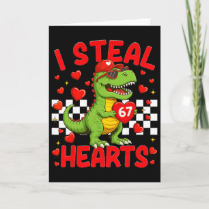 Ich stehle Herzen 67 Valentinstag 67 Dinosaurier T Karte