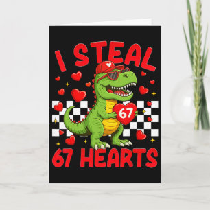 Ich stehle Herzen 67 Valentinstag 67 Dinosaurier T Karte