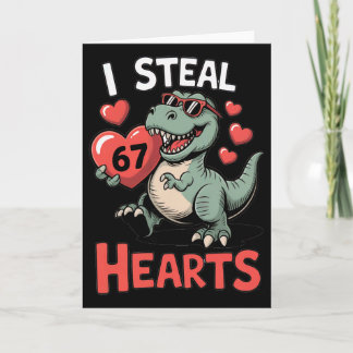 Ich stehle Herzen 67 Valentinstag 67 Meme 6 7 T-re Karte
