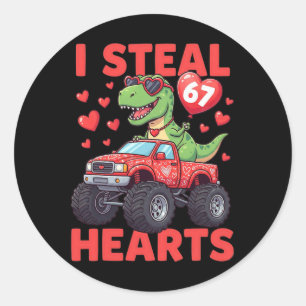 Ich stehle Herzen 67 Valentinstag 67 Meme 6 7 T-re Runder Aufkleber