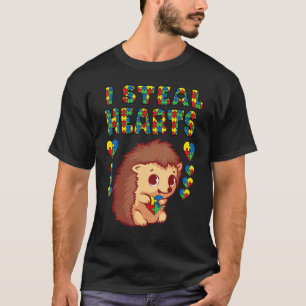 Ich stehle Herzen Autismus-Bewusstsein Igel-Puzzle T-Shirt