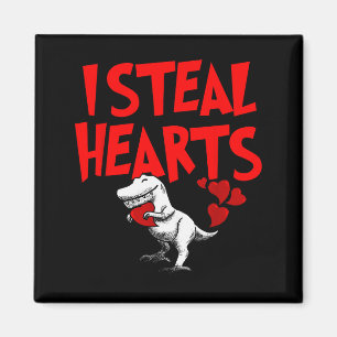 Ich stehle Herzen Dino T-Rex Valentinstag Kinder Magnet