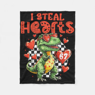 Ich stehle Herzen Dinosaurier 67 Valentinstag Humo Fleecedecke
