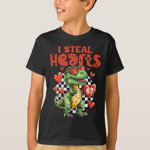 Ich stehle Herzen Dinosaurier 67 Valentinstag Humo T-Shirt