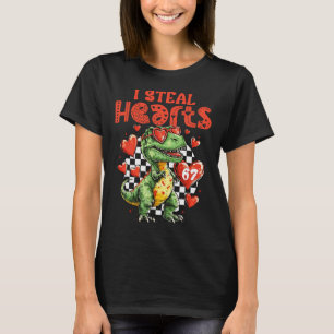 Ich stehle Herzen Dinosaurier 67 Valentinstag Humo T-Shirt