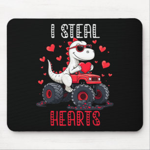 Ich stehle Herzen Dinosaurier LKW zum Valentinstag Mousepad