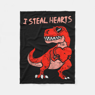Ich stehle Herzen Dinosaurier Trex Dino Liebe Vale Fleecedecke