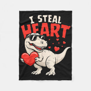 Ich stehle Herzen Dinosaurier Valentinskarten für  Fleecedecke
