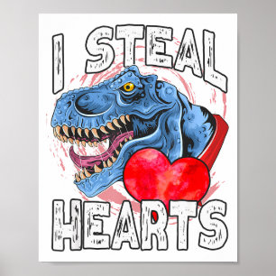 Ich stehle Herzen Dinosaurier Valentinstag T Rex L Poster