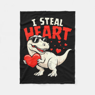 Ich stehle Herzen Dinosaurier Valentinstagskarten Fleecedecke