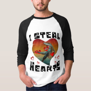 Ich stehle Herzen lustiger Dinosaurier Valentinsta T-Shirt