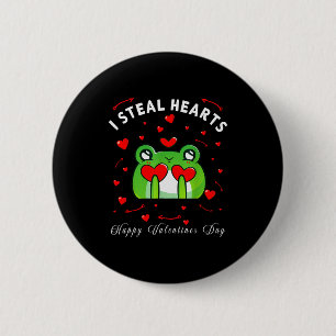 Ich stehle Herzen Lustiger süßer Frosch Frohe Vale Button