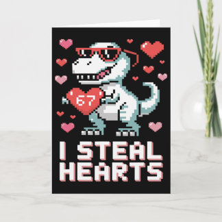 Ich stehle Herzen Lustiger T-Rex Dinosaurier Valen Karte
