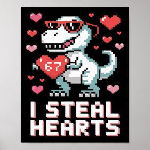 Ich stehle Herzen Lustiger T-Rex Dinosaurier Valen Poster