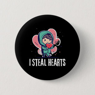 Ich stehle Herzen Lustiger Valentinstag Kinder ste Button