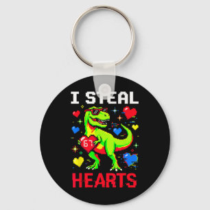 Ich stehle Herzen Pixel Dinosaurier Gamer Valentin Schlüsselanhänger