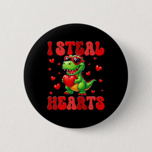 Ich stehle Herzen Süßer Dinosaurier Herz Valentins Button