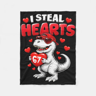 Ich stehle Herzen T Rex Valentinstag 67 Meme 6 7 B Fleecedecke