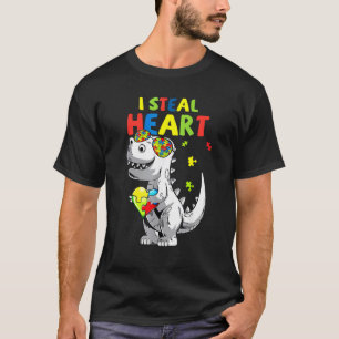 Ich stehle Herzen Trex Dinosaurier Autismus-Bewuss T-Shirt