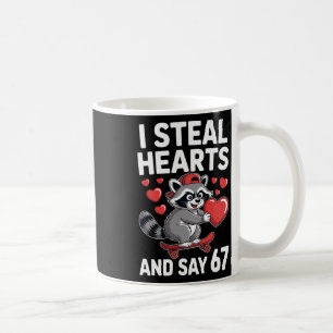 Ich stehle Herzen und sage 67 Lustiger Waschbär Si Kaffeetasse