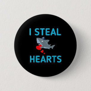 Ich stehle Herzen Valentinstag Hai Button