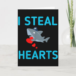 Ich stehle Herzen Valentinstag Hai  Karte