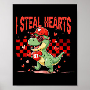 Ich stehle Herzen Valentinstag Jungen Dinosaurier  Poster