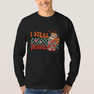 Ich stehle Herzen Xoxo Retro Groovy Valentinstag D T-Shirt