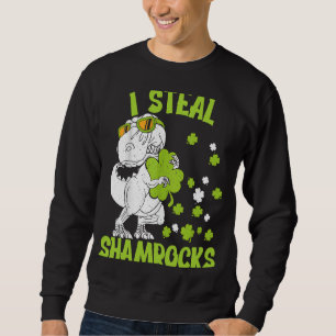 Ich stehle Kleeblätter am Patricktag Dinosaurier 5 Sweatshirt