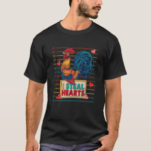 Ich stehle Niedlich Hearts Rooster Bauer Valentine T-Shirt