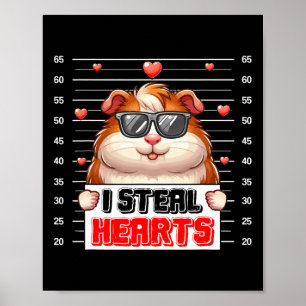 Ich stehle Niedlich Hearts Valentine Guinea Pig Su Poster