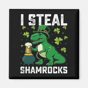 Ich stehle Shamrocks T Rex Dinosaur St Patrick's D Magnet
