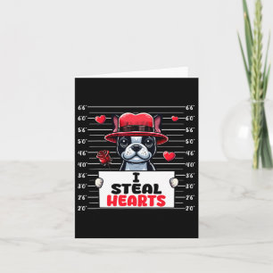 Ich stehle süße Herzen Valentinstag Boston Terrier Karte