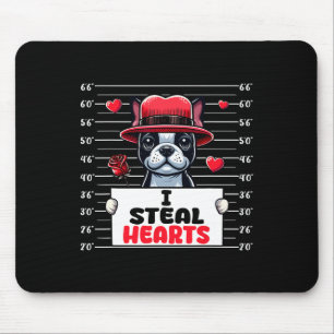 Ich stehle süße Herzen Valentinstag Boston Terrier Mousepad
