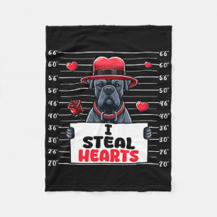 Ich stehle süße Herzen Valentinstag Cane Corso Bes Fleecedecke