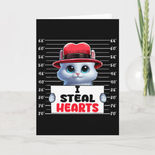 Ich stehle süße Herzen Valentinstag Katzenbesitzer Karte