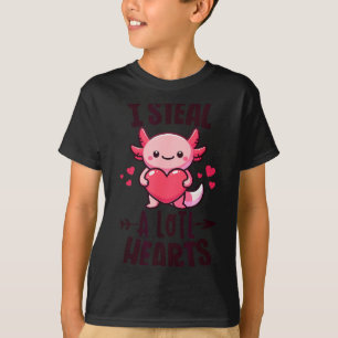 Ich stehle viele Herzen Kawaii Axolotl Lustig Vale T-Shirt
