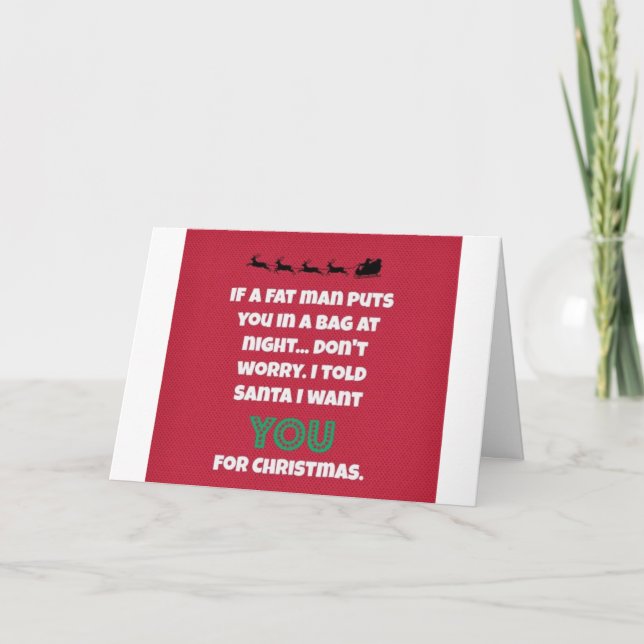 **ICH STELLE DAS MISTLETOE FÜR UNSERE CHRISTMAS**  KARTE (Vorderseite)